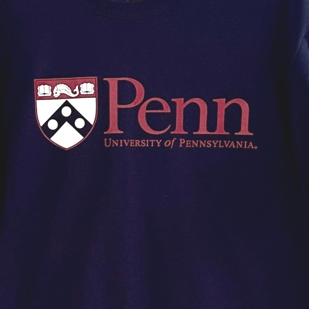 Champion Penn University of Pennsylvania T-Shirt Navy Blue Mens Large Collegiate - Picture 3 of 5